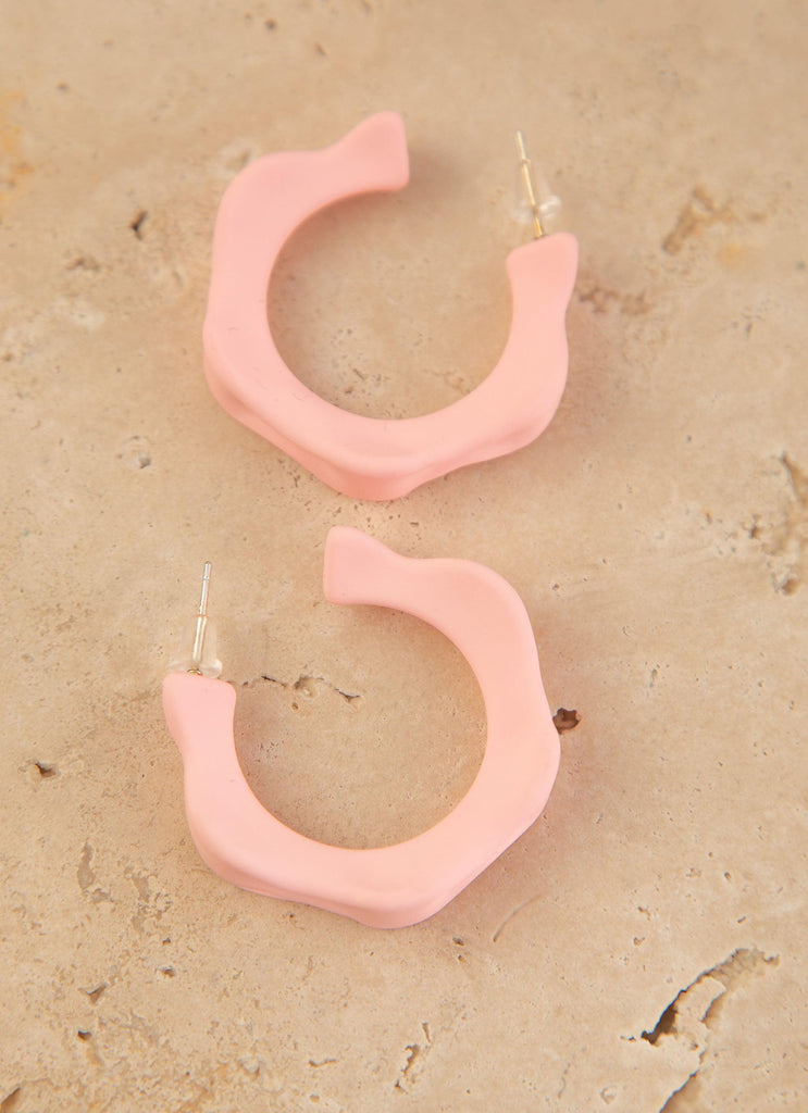 Masterpiece Hoop Earrings - Pink - Peppermayo US