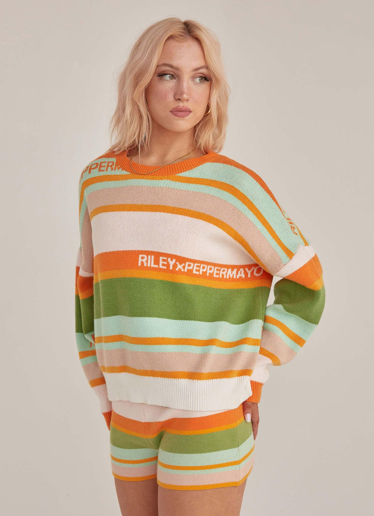 Il Sole Knit Jumper - Melon Stripe - Peppermayo US