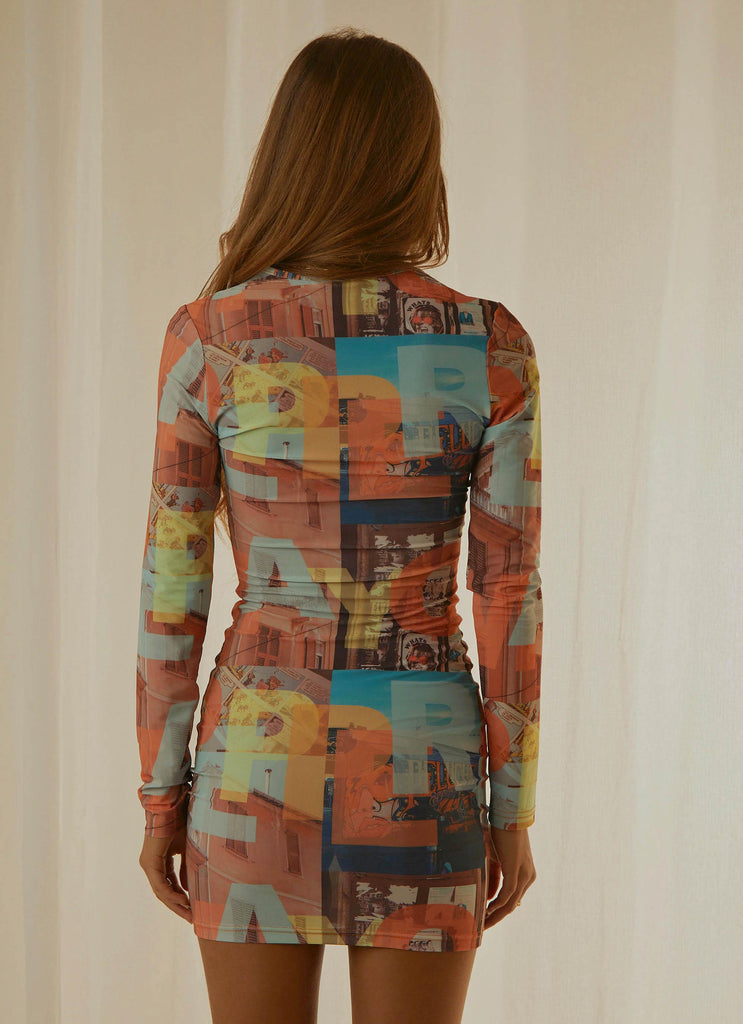 Sidewalk Style Mini Dress - PM Graphic Print - Peppermayo US