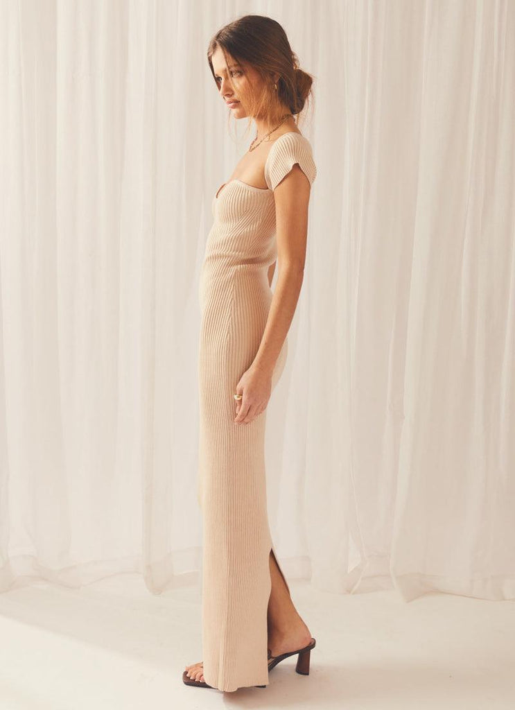 Vanessa Knit Midi Dress - Ivory - Peppermayo US
