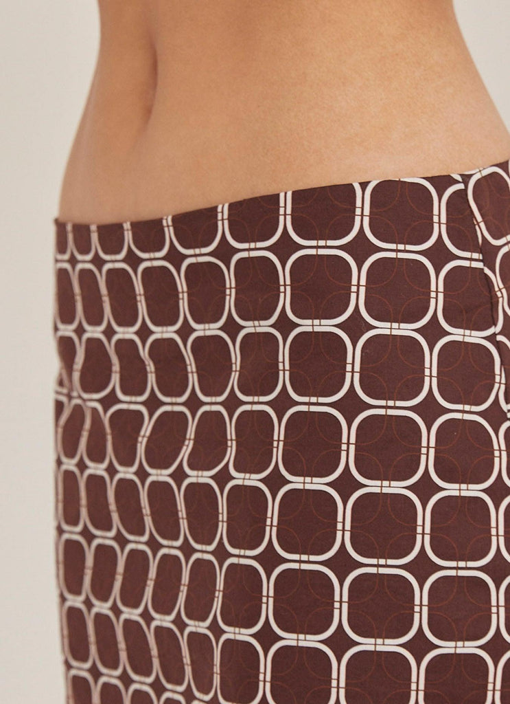 Disco Nights Mini Skirt - Chocolate Geo - Peppermayo US
