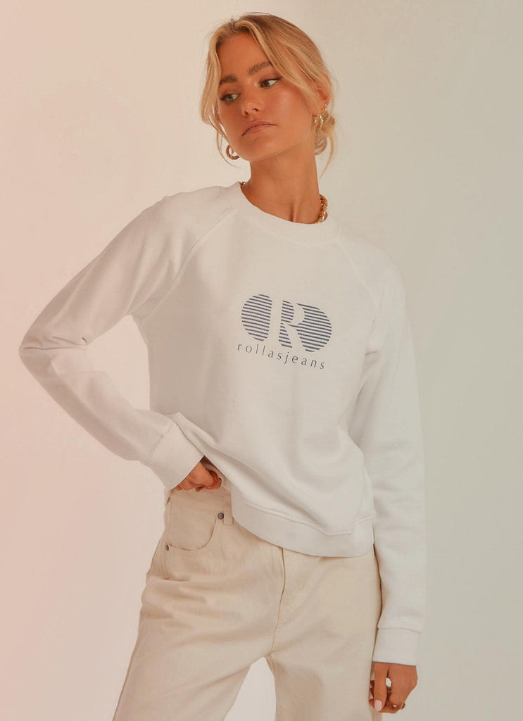 80s Sport Sweater - White - Peppermayo US