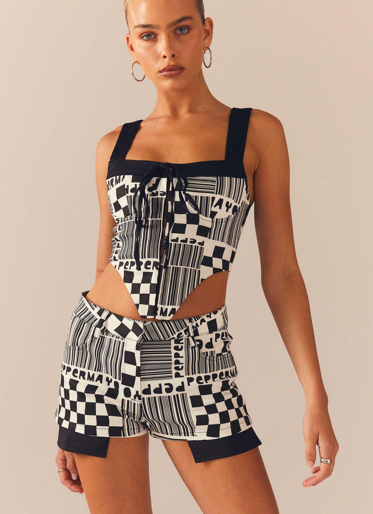Play It Louder Bustier Top - Barcode - Peppermayo US