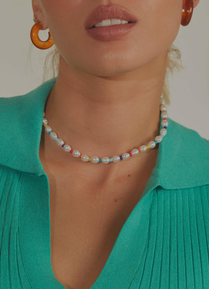 Girls Of Summer Necklace - Pearl Multi