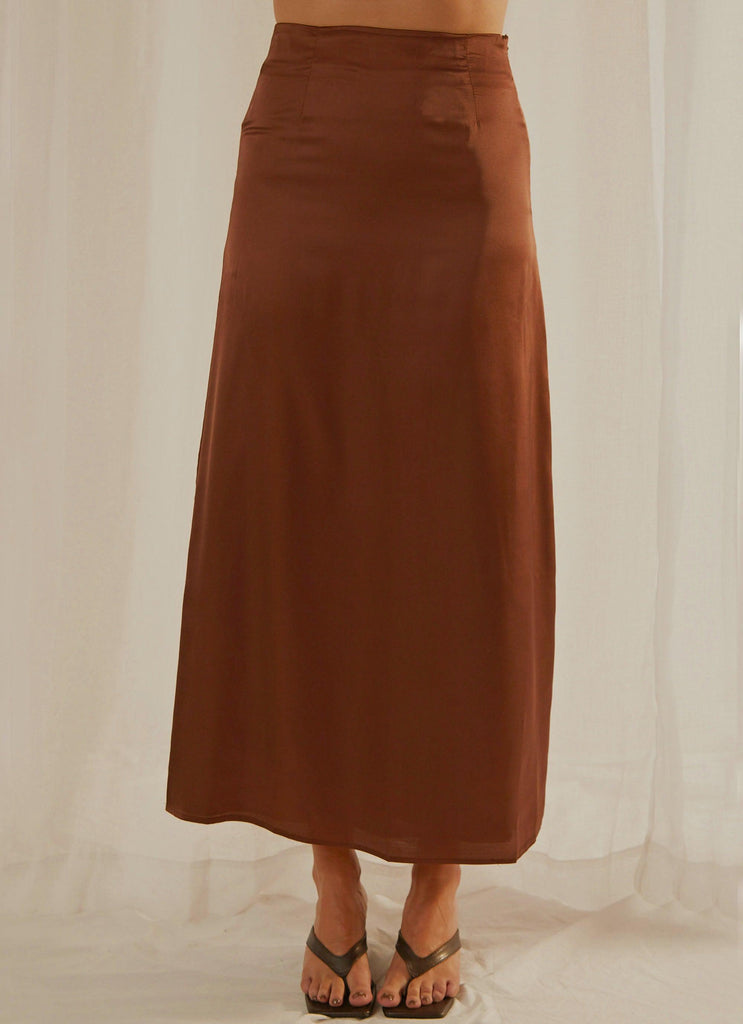 Follow The Sun Maxi Skirt - Choc Brown - Peppermayo US