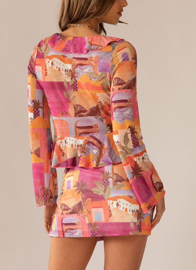 Sweet and Sultry Tie Top - Sunset Building - Peppermayo US
