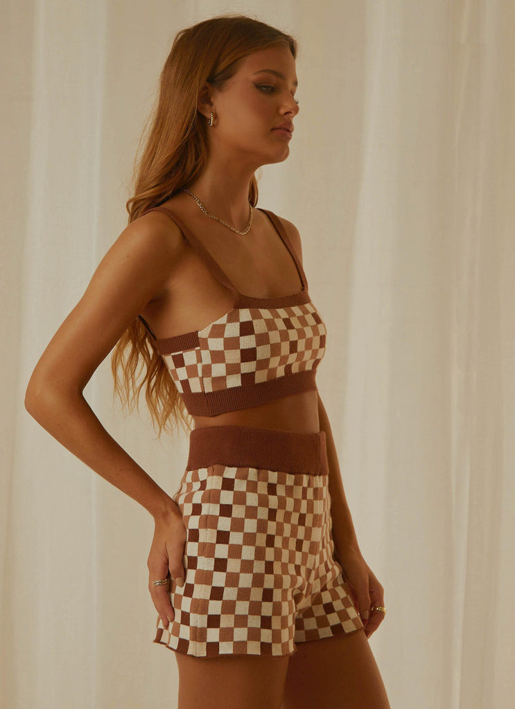 Remix It Knit Crop - Choc Check - Peppermayo US