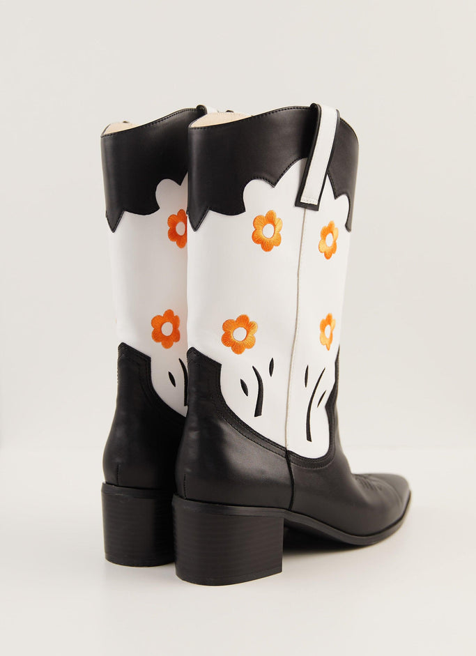 Shania Cowboy Boots - White