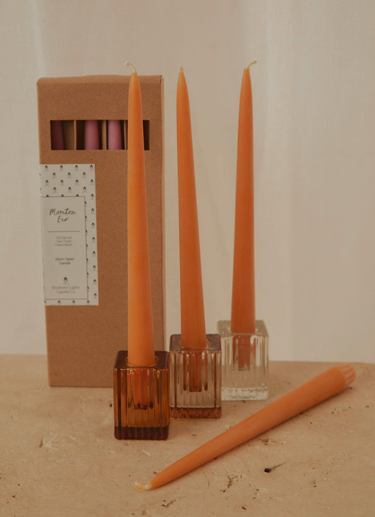Moreton Eco Taper Candle Pack of 4 - Orange - Peppermayo US