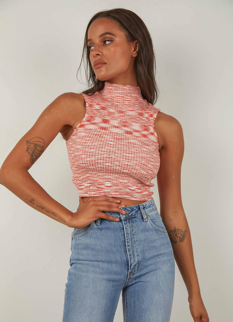Close To Me Knit Top - Red - Peppermayo US