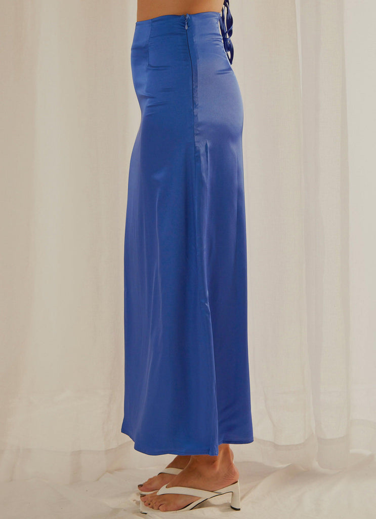Follow The Sun Maxi Skirt - Cobalt Blue - Peppermayo US