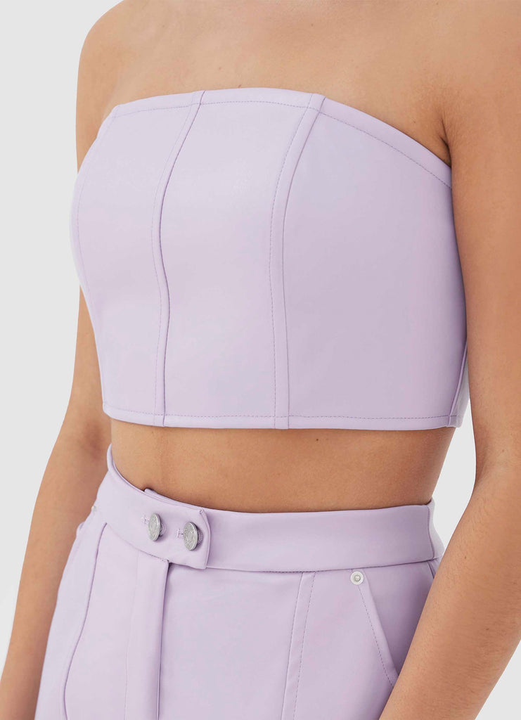 Tropez Leather Top - Lilac - Peppermayo US