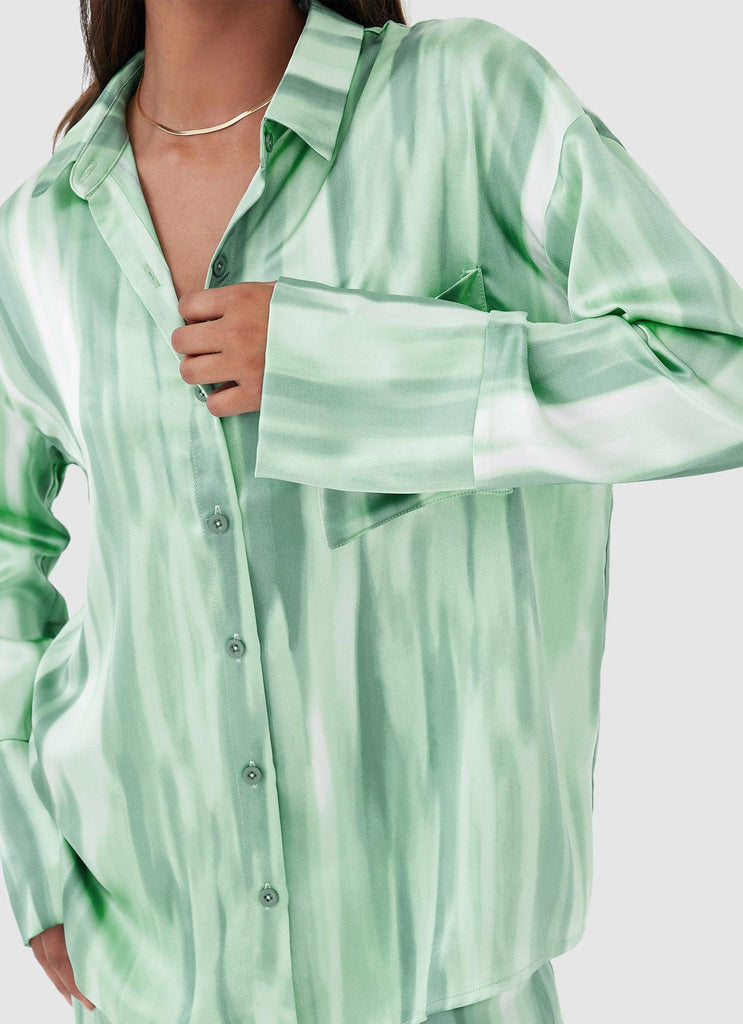 Norma Shirt - Green Dye Print - Peppermayo US