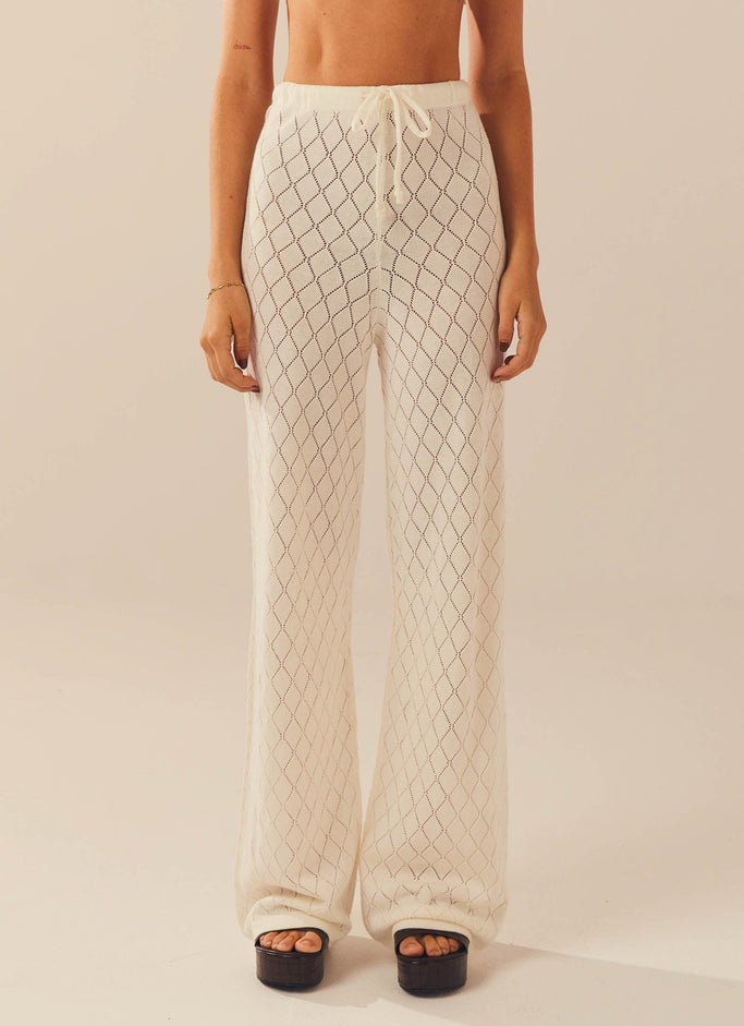 Jaded Knit Pants - White Sand