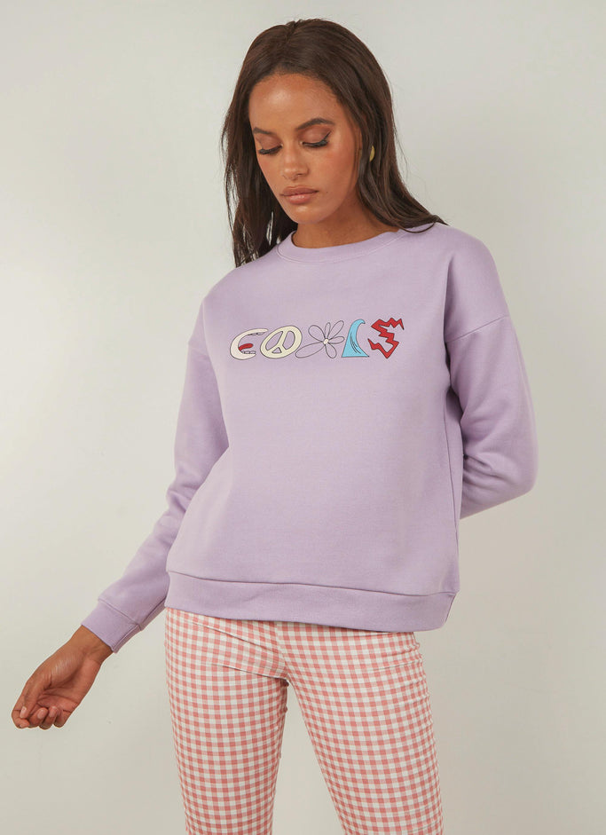 Trippy Club Sweatshirt - Lavender