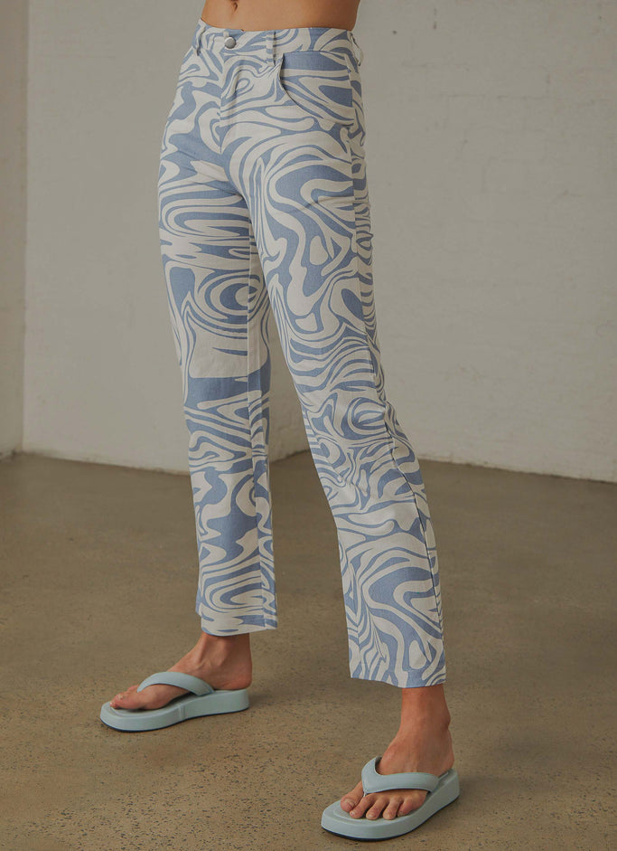 Serena Pants - Blue Print