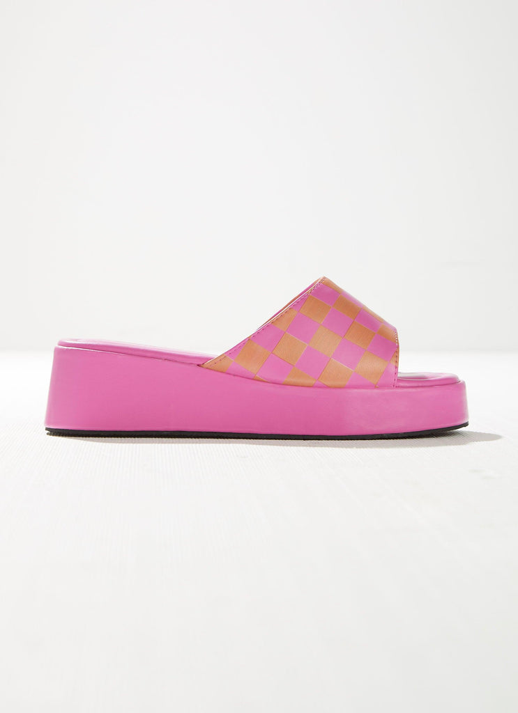 Cindy Mule - Pink and Orange Checkerboard - Peppermayo US
