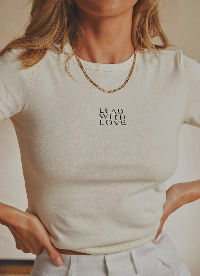 Lead With Love Baby Tee - Natural