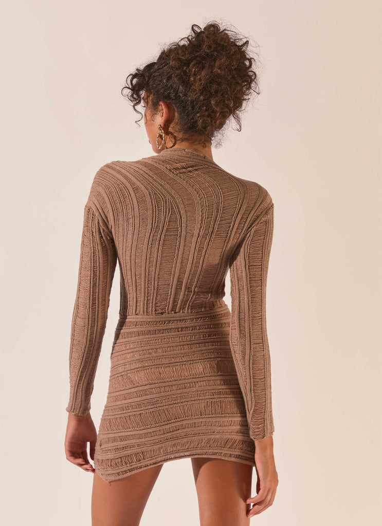 Angels Wing Mini Dress - Taupe - Peppermayo US