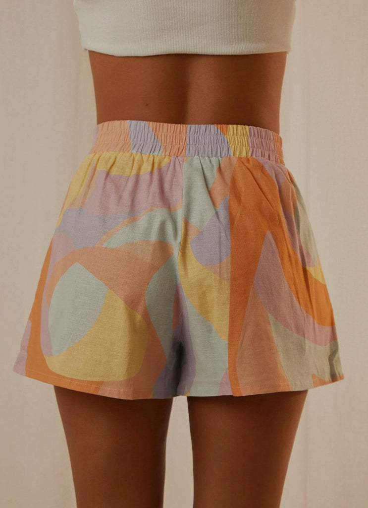 Raffi Linen Shorts - Pastel Wave - Peppermayo US