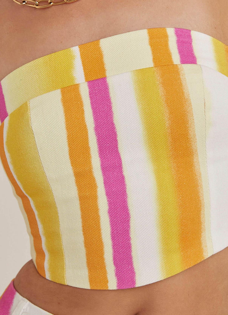 Refreshments Bustier Top - Sunset Stripe - Peppermayo US