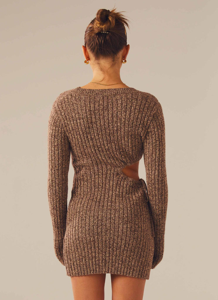 Finesse Knit Mini Dress - Cinnamon - Peppermayo US