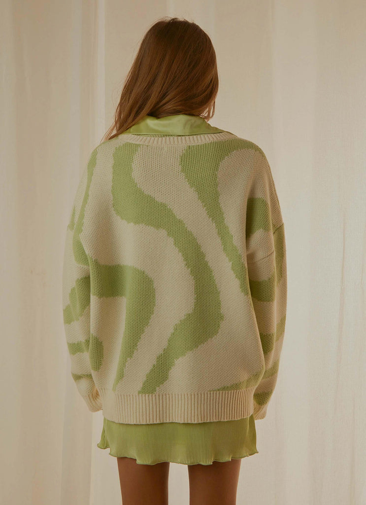 The Lola Knit Jumper - Lime Wave - Peppermayo US