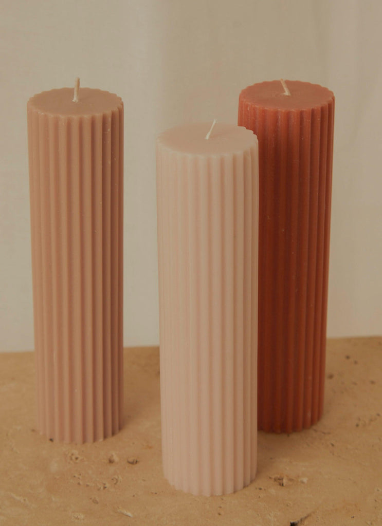 Moreton Eco Fluted Pillar - Antique Pink - Peppermayo US