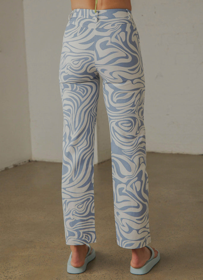 Serena Pants - Blue Print