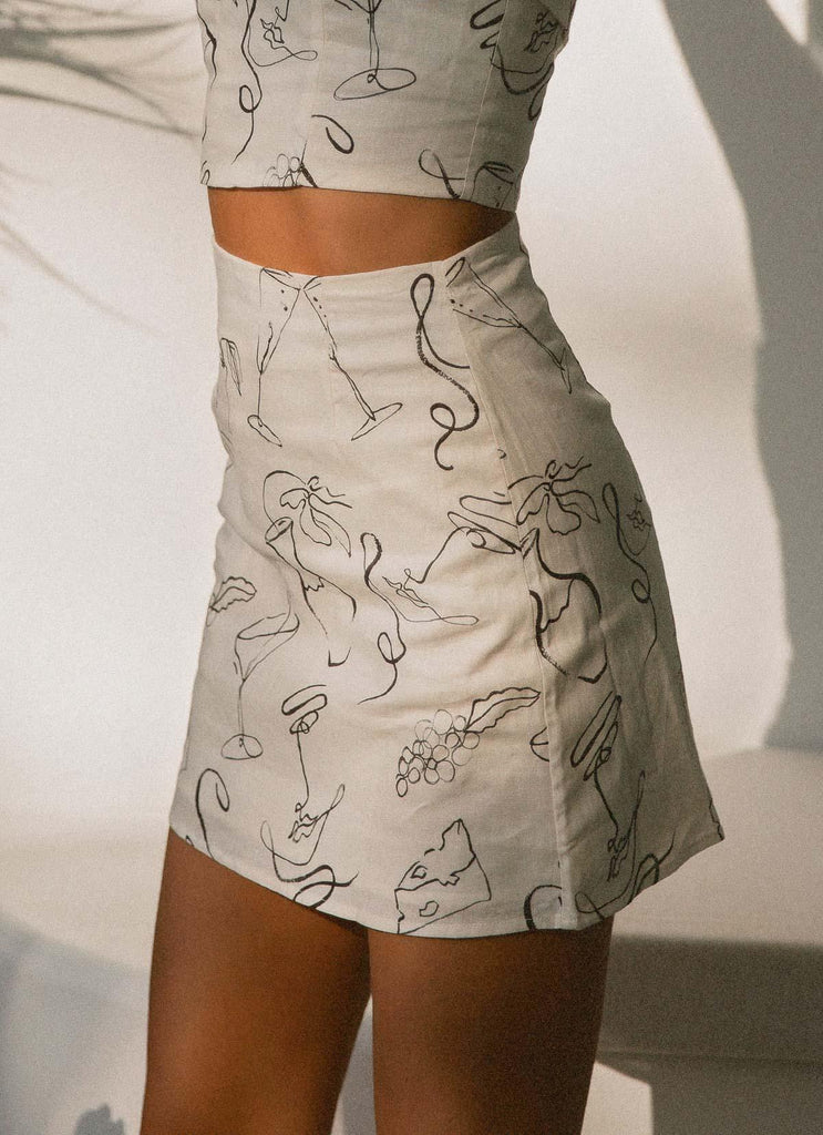 La Dolce Vita Linen Mini Skirt - Aperitivo - Peppermayo US