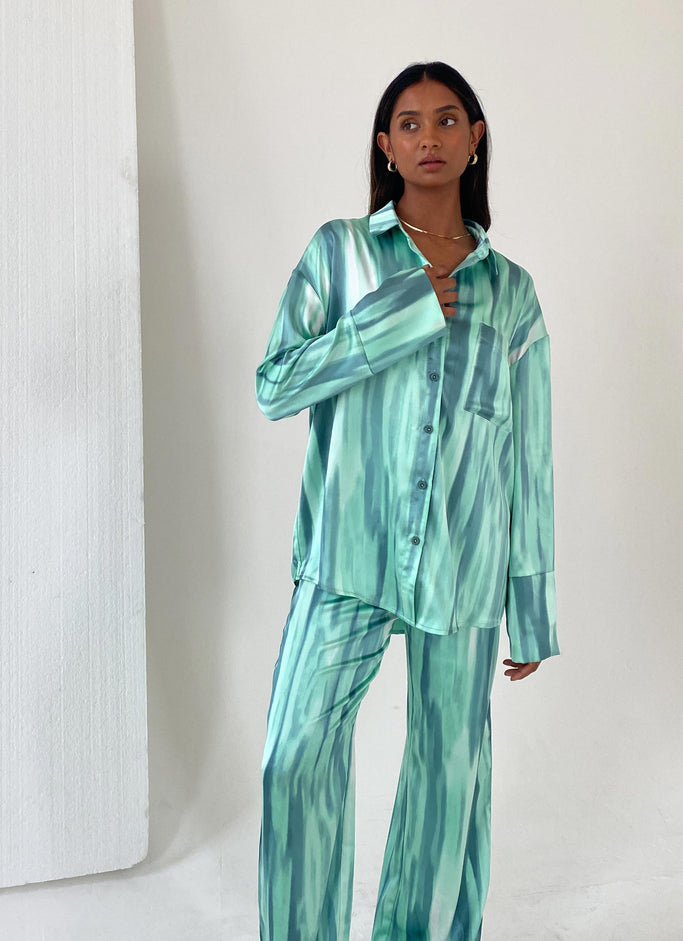 Norma Trousers - Green Dye Print