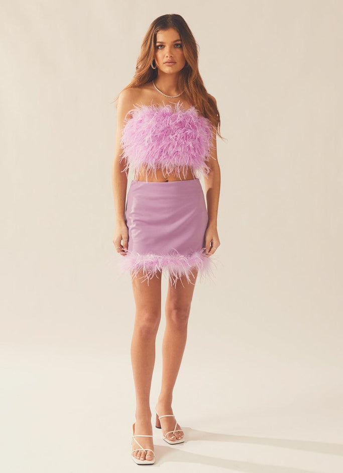 The Night Is Ours Feather Crop - Lilac Love