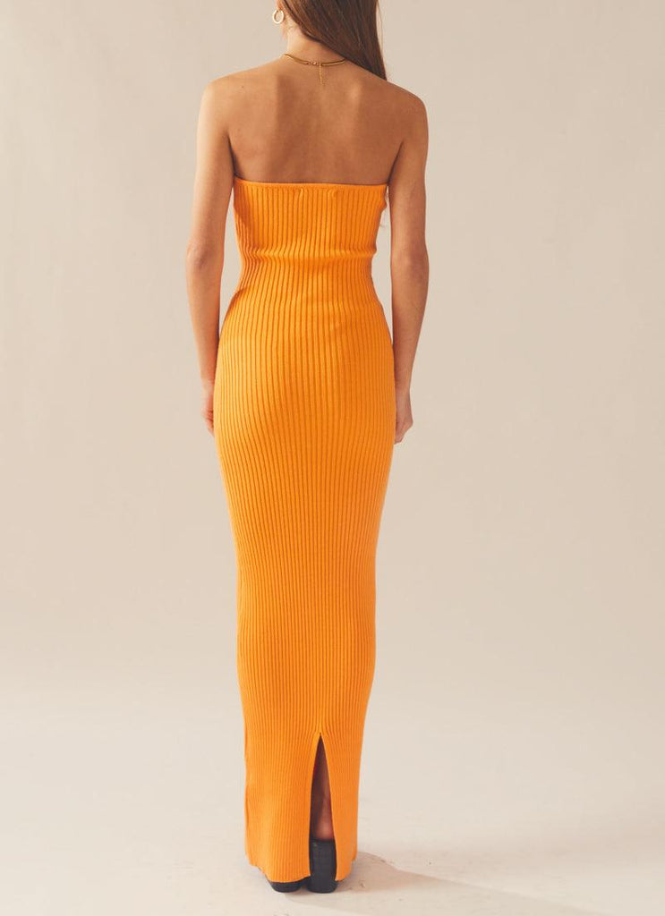 Amber Knit Dress - Orange - Peppermayo US