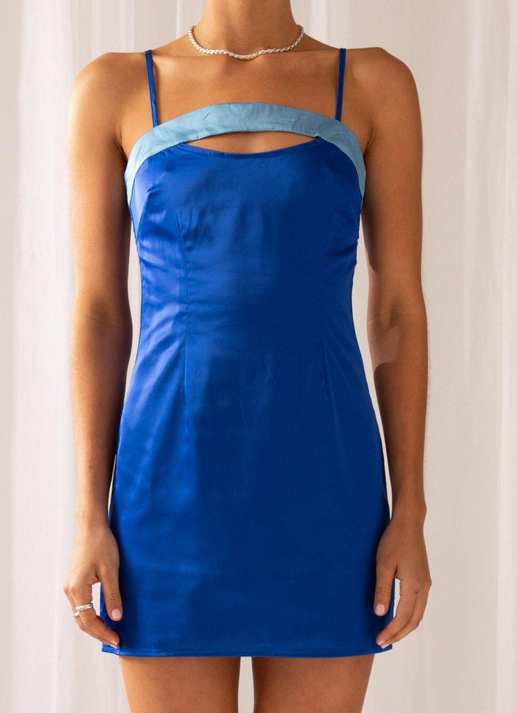 Midnight Cosmos Mini Dress - Cobalt Blue - Peppermayo US