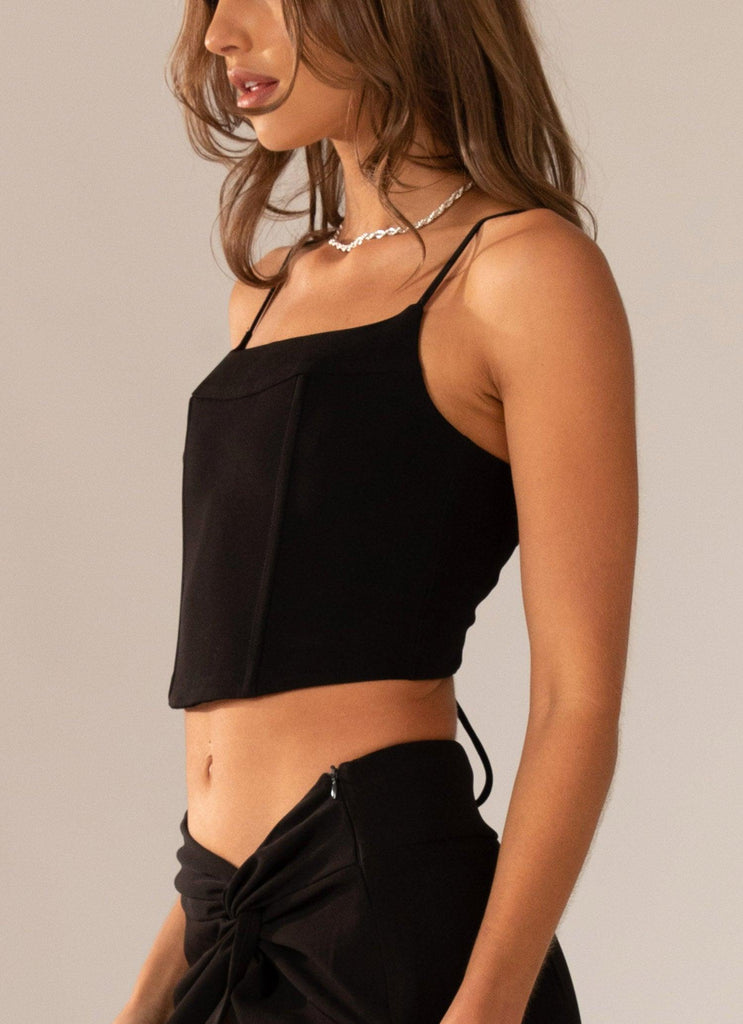 Dusk To Dawn Bustier Top - Onyx - Peppermayo US