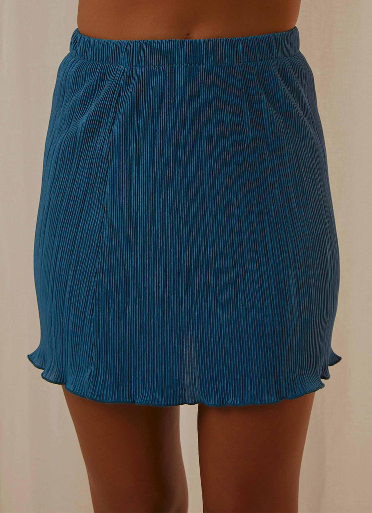 Waves of Light Mini Skirt - Cobalt - Peppermayo US