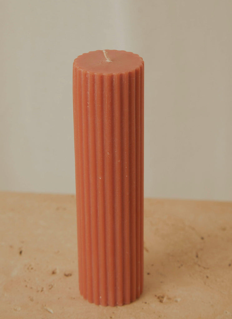 Moreton Eco Fluted Pillar - Baked Clay - Peppermayo US