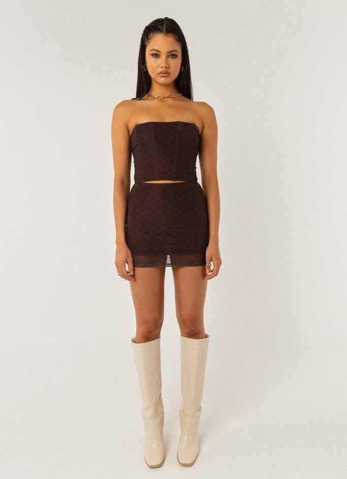 Abbie Bustier - Chocolate Monogram