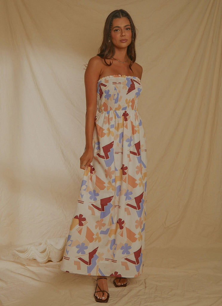 Holiday Sun Maxi Dress - Abstract Resort - Peppermayo US
