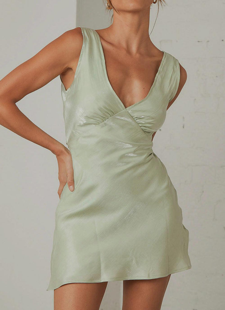 Audrey Vintage Slip Dress - Sage - Peppermayo US