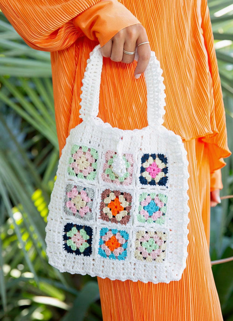 Ready for Summer Crochet Bag - White Multi - Peppermayo US