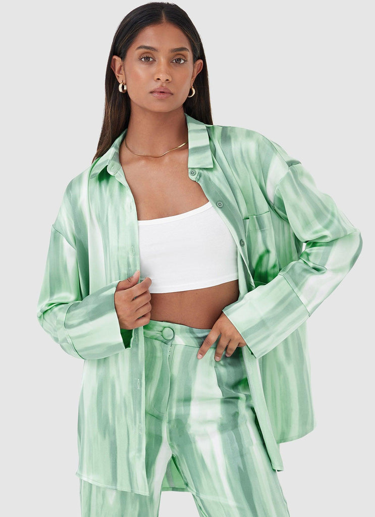 Norma Shirt - Green Dye Print - Peppermayo US