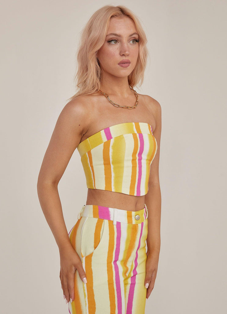 Refreshments Bustier Top - Sunset Stripe - Peppermayo US