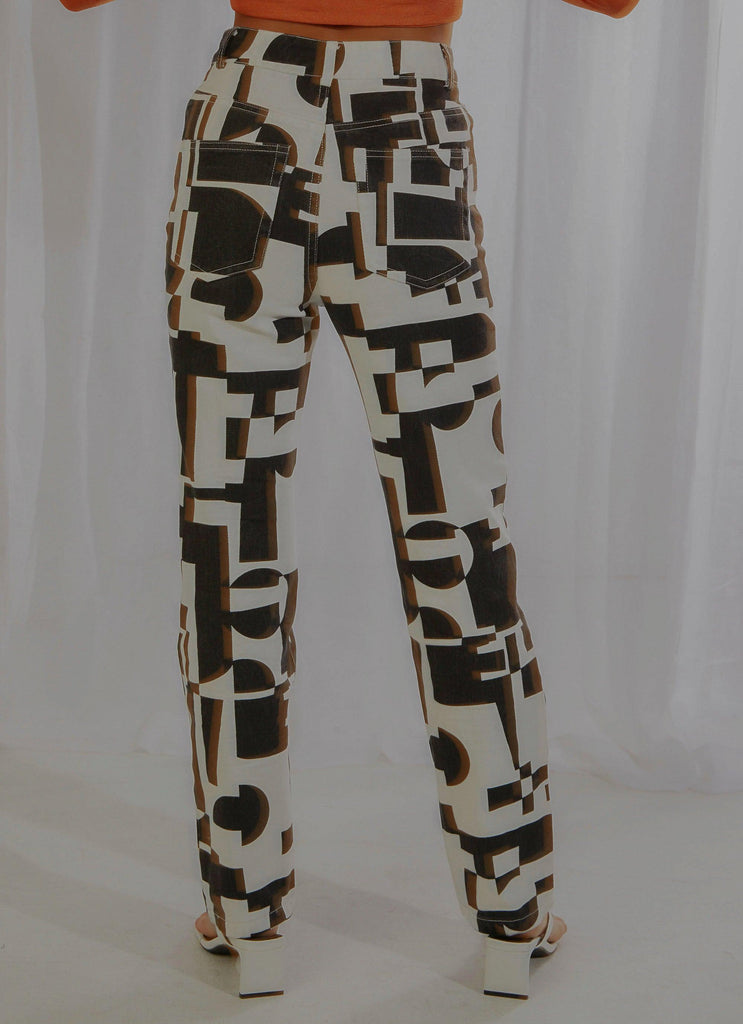 Electric Avenue Pants - Black and White Geo - Peppermayo US