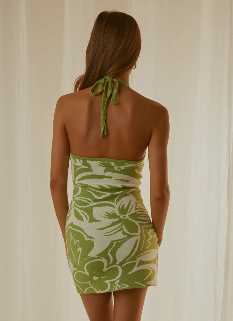 Cool Horizons Knit Dress - Green Vine - Peppermayo US