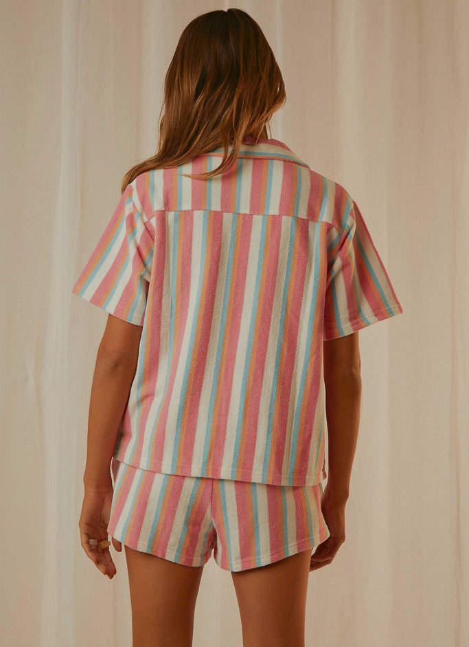 Island Vibes Terry Shirt - Vintage Stripe