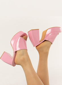 Saint Jean Platform Mule Heel - Baby Pink - Peppermayo US