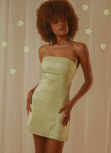 Ivy Vine Mini Dress - Sage Shimmer - Peppermayo US