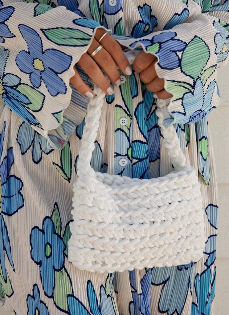 Getaway Weekend Crochet Bag - White - Peppermayo US