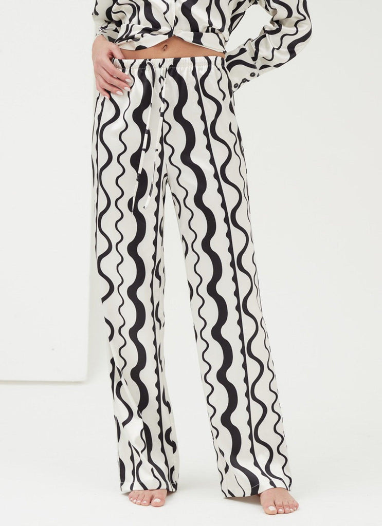 Neviah Trousers - Wave Print - Peppermayo US